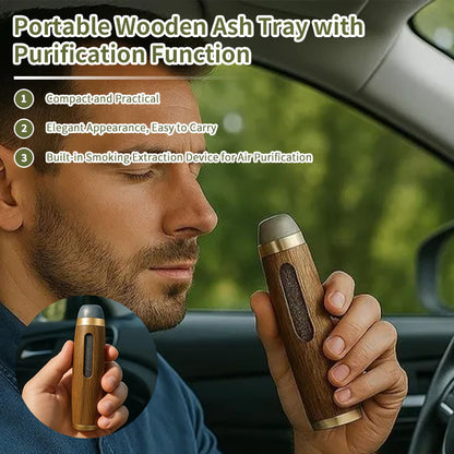 Detachable Wood Car Ashtray: No More Car Mess