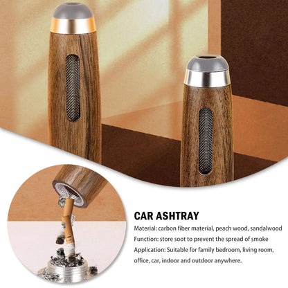 Detachable Wood Car Ashtray: No More Car Mess
