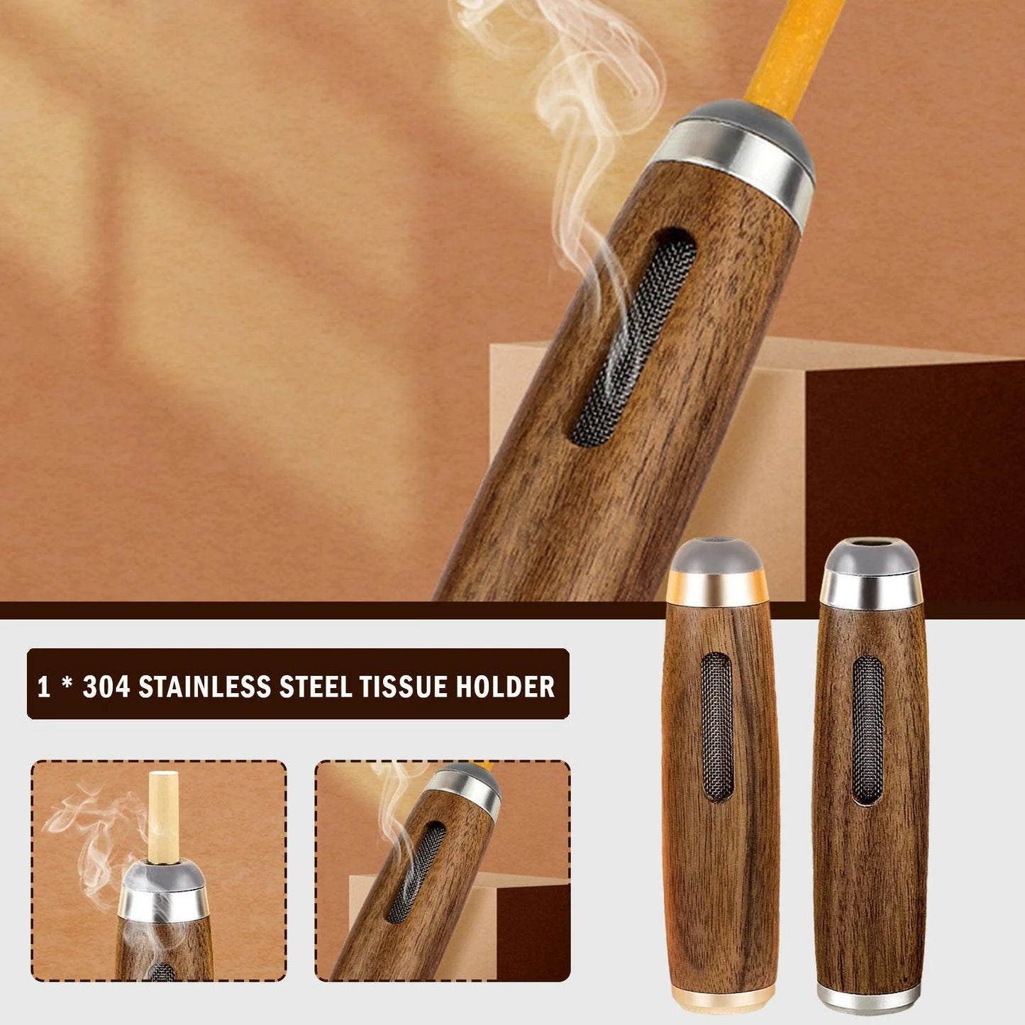 Detachable Wood Car Ashtray: No More Car Mess